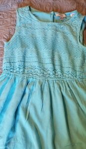 Turquoise girls/teen short sleeveless dress or top